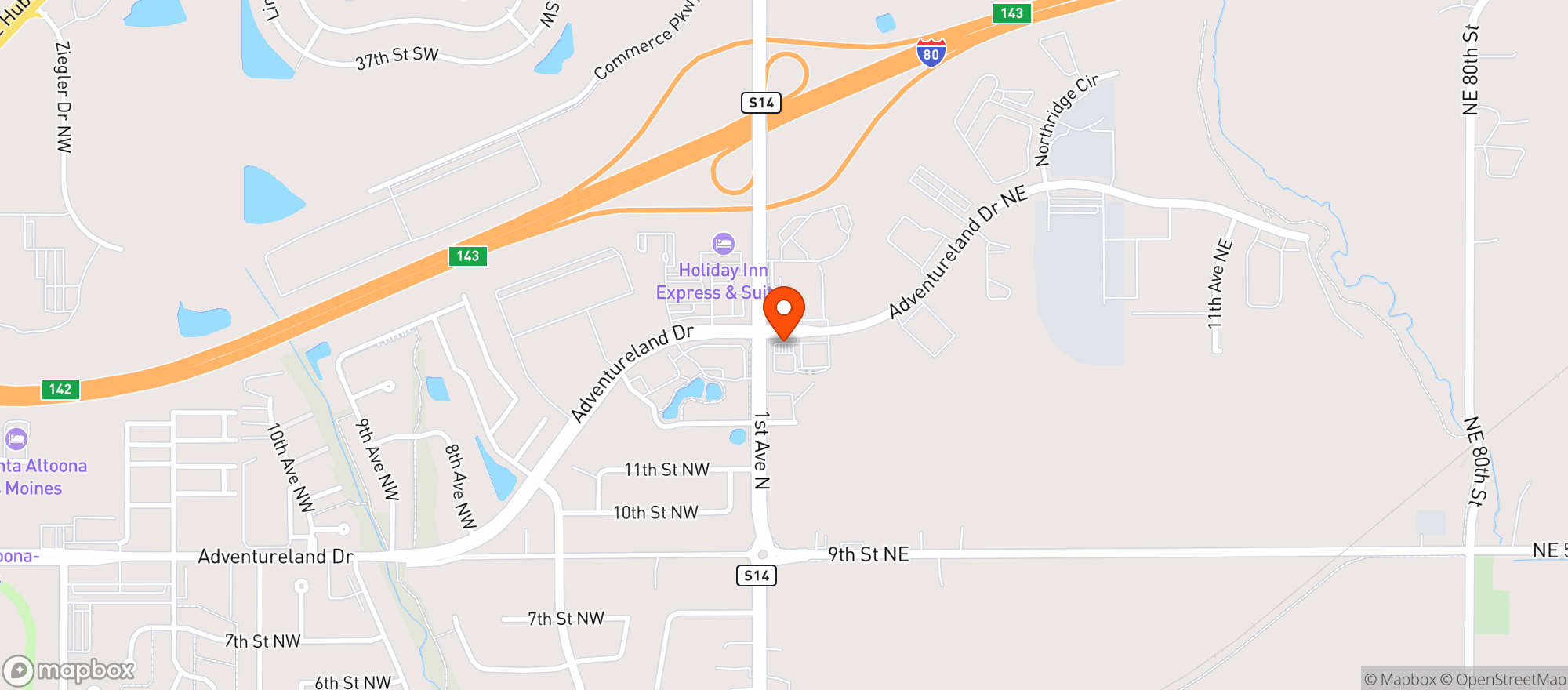 Map showing Kwik Star