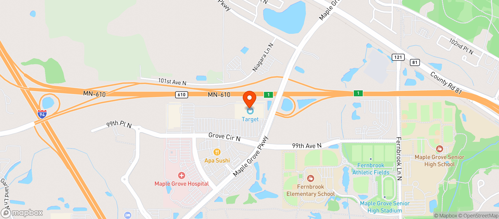 Map showing TARGET LIQUOR