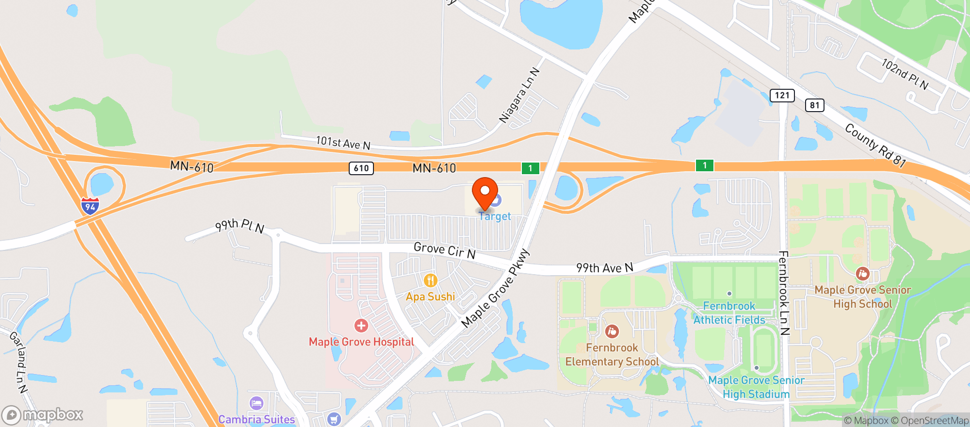 Map showing Target