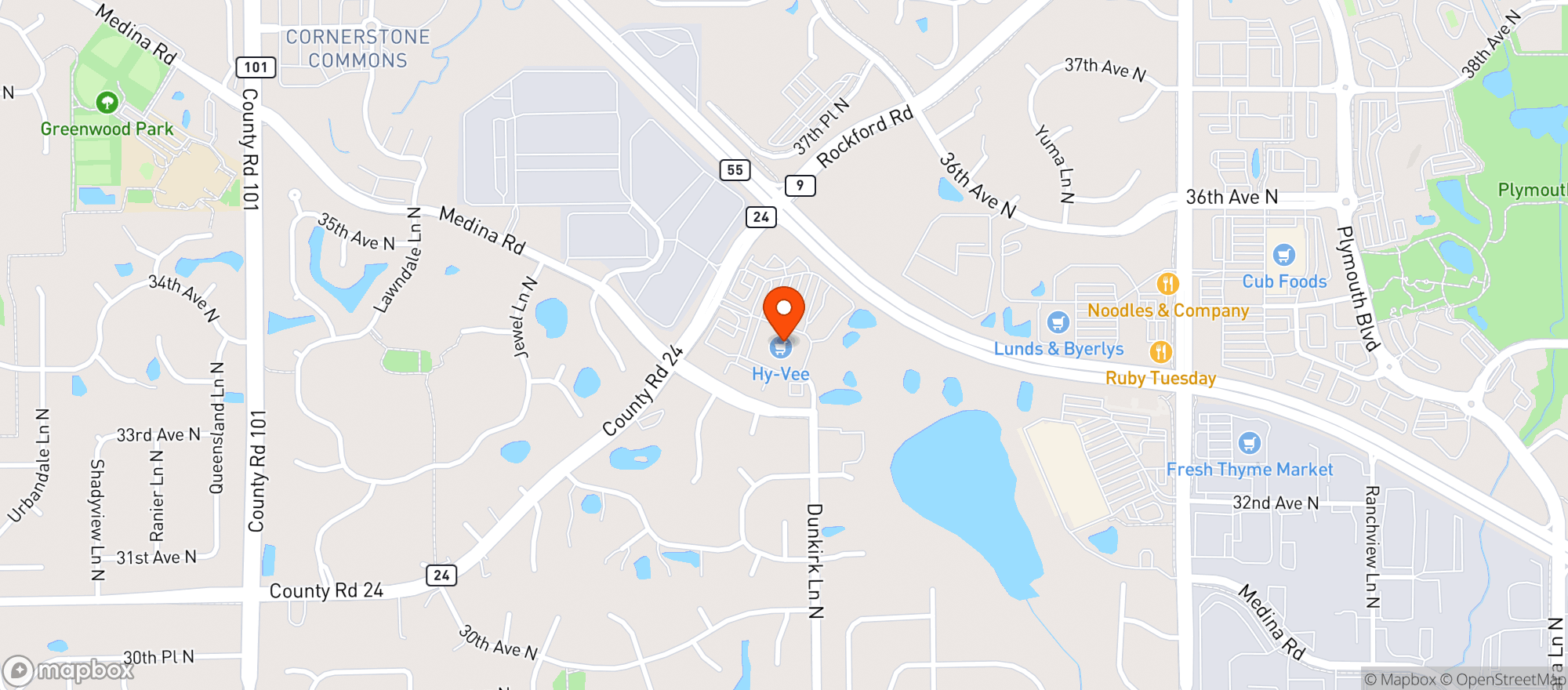 Map showing Hy Vee Wine & Spirits #1531