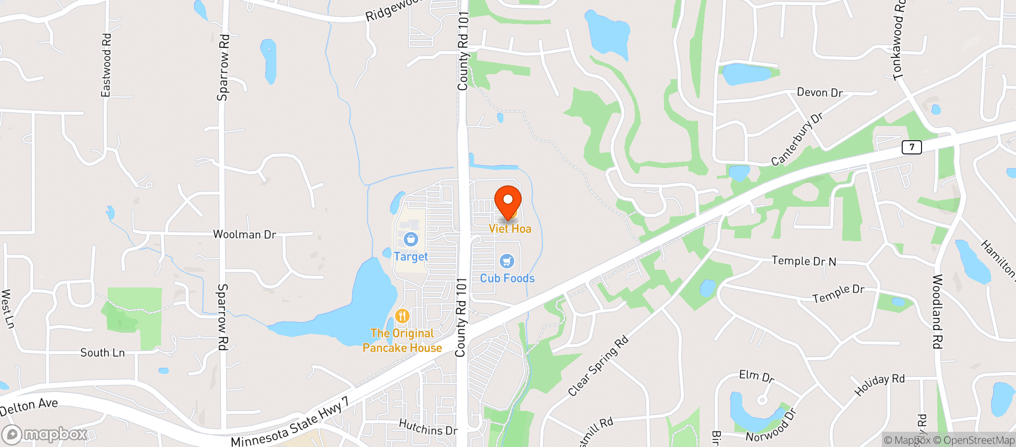 Map showing MGM - Minnetonka