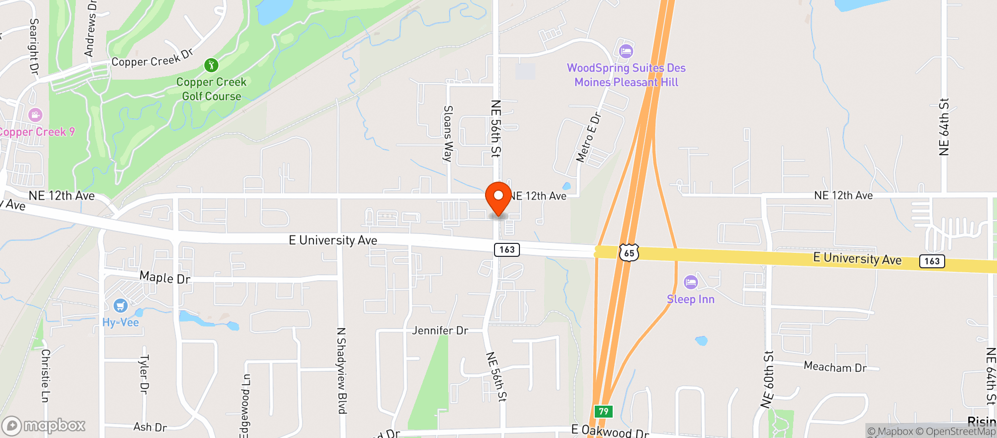 Map showing Kwik Trip #1155