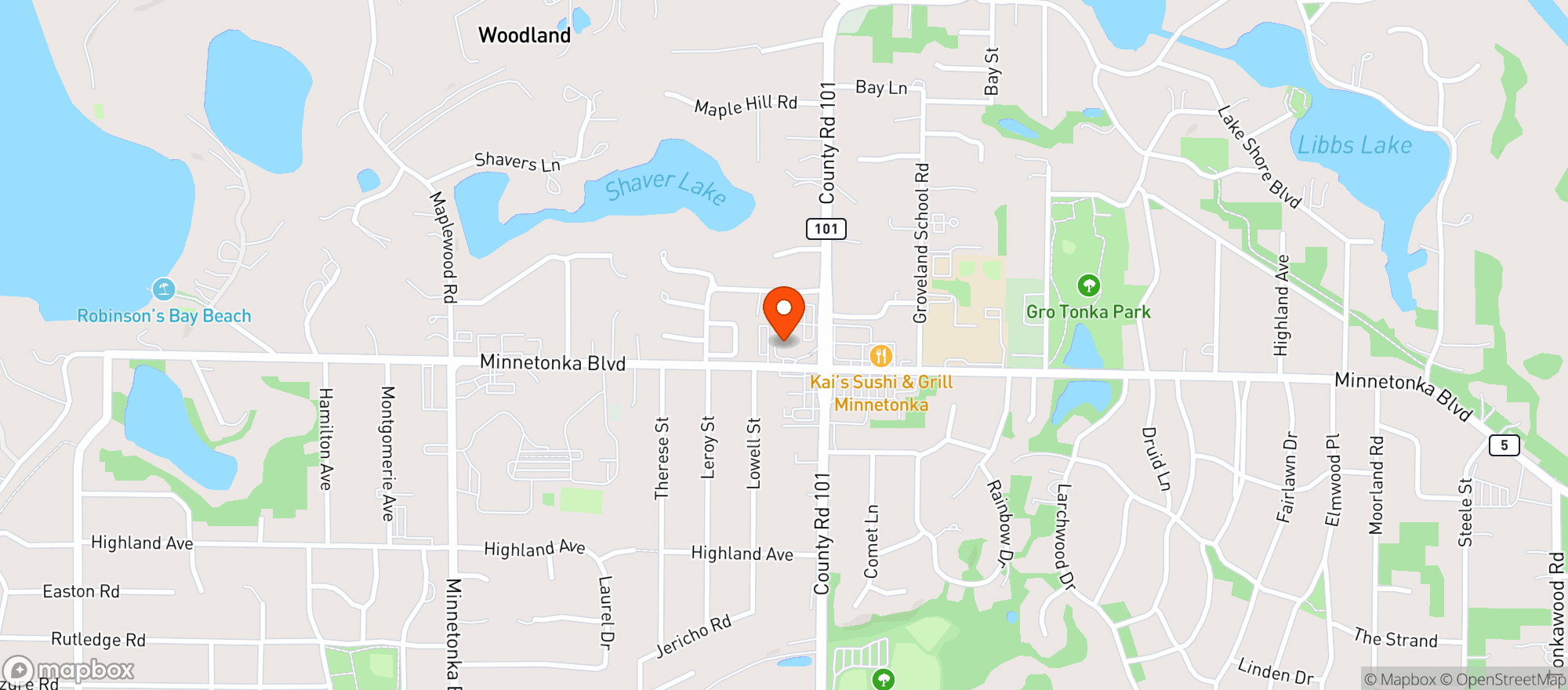 Map showing Tonka Bottle Shop