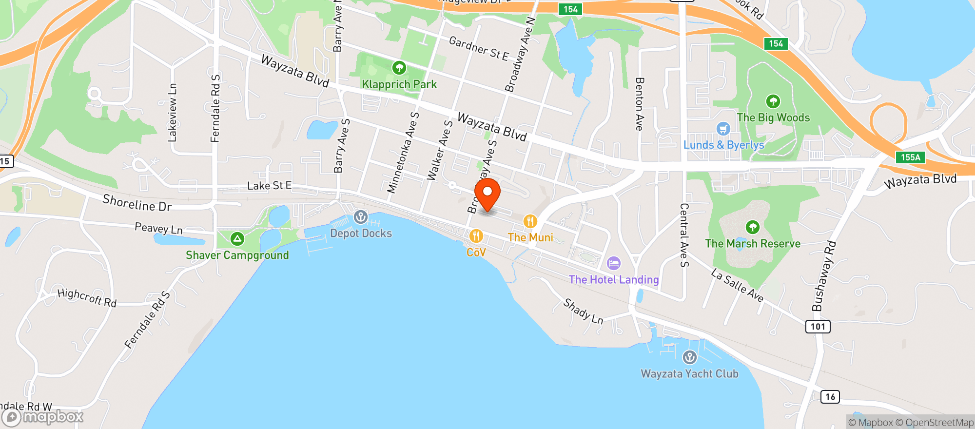 Map showing Wayzata Wine & Spirits
