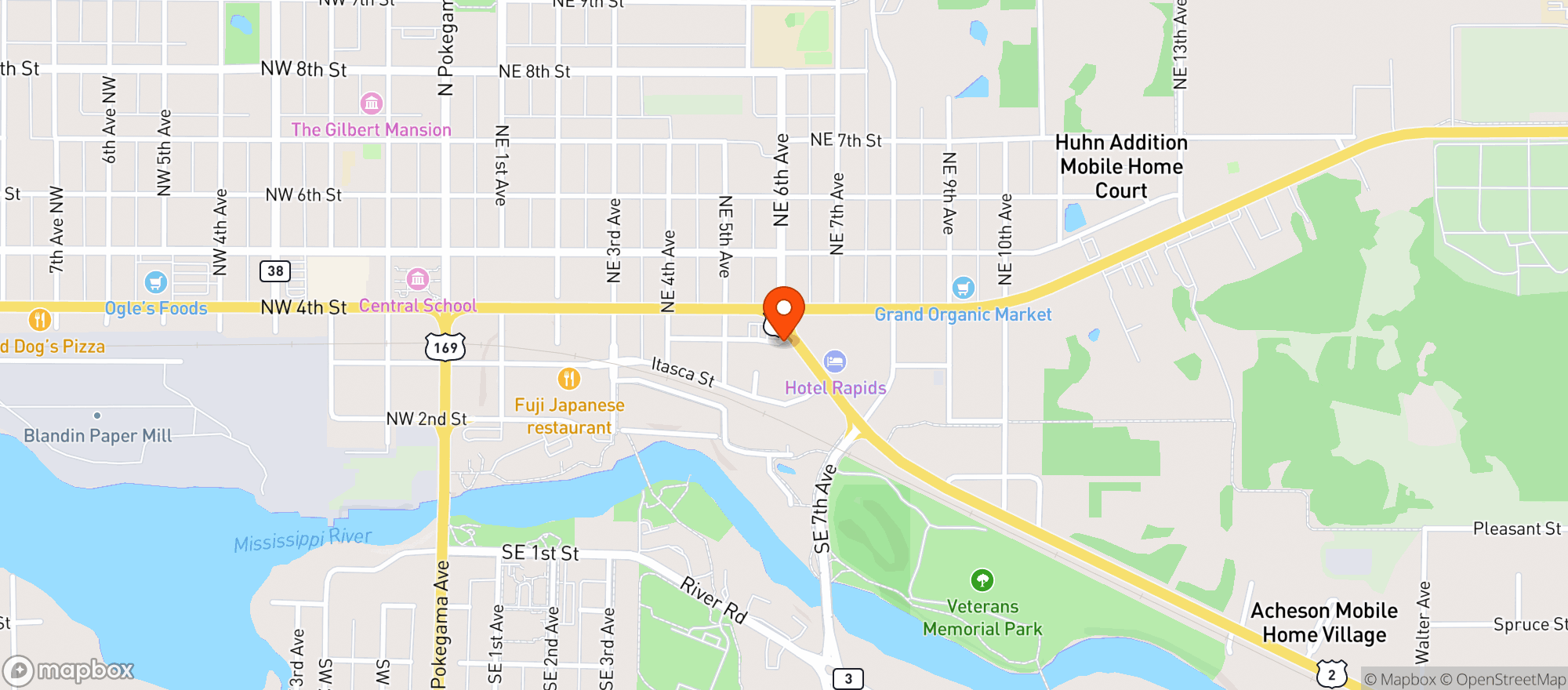 Map showing Frontier Liquors
