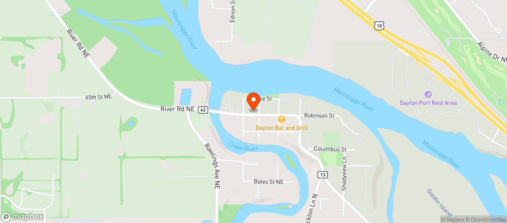 Map showing DAYTON WINE & SPIRITS