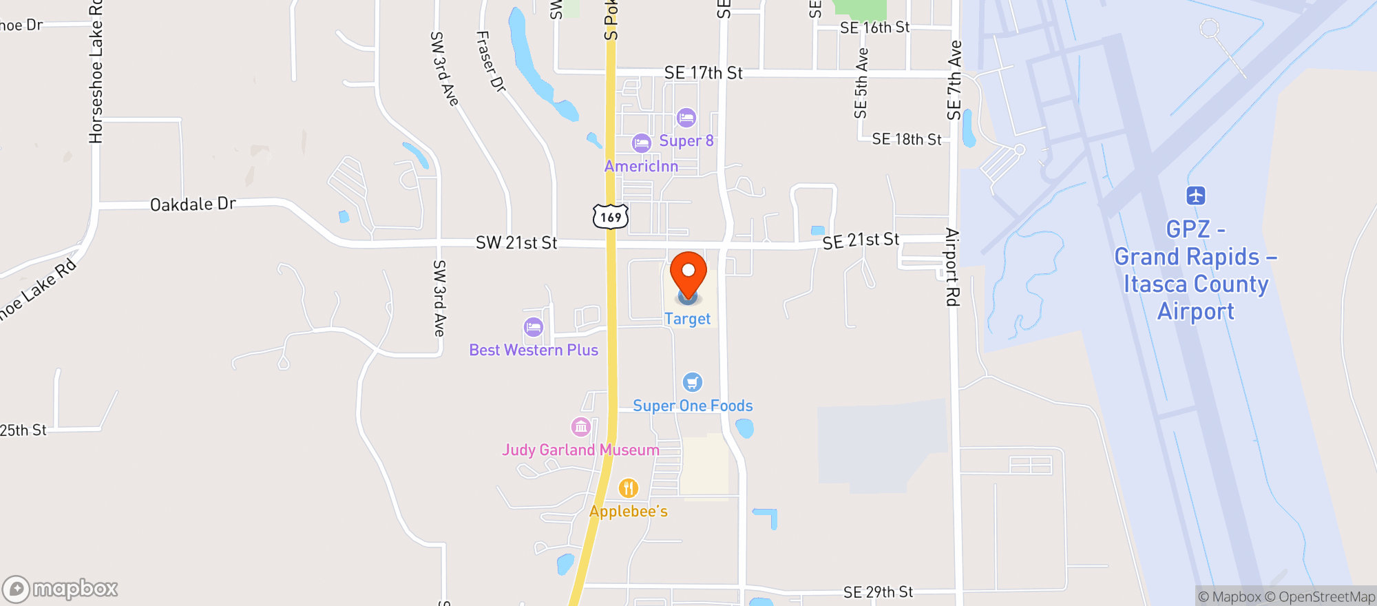 Map showing Target