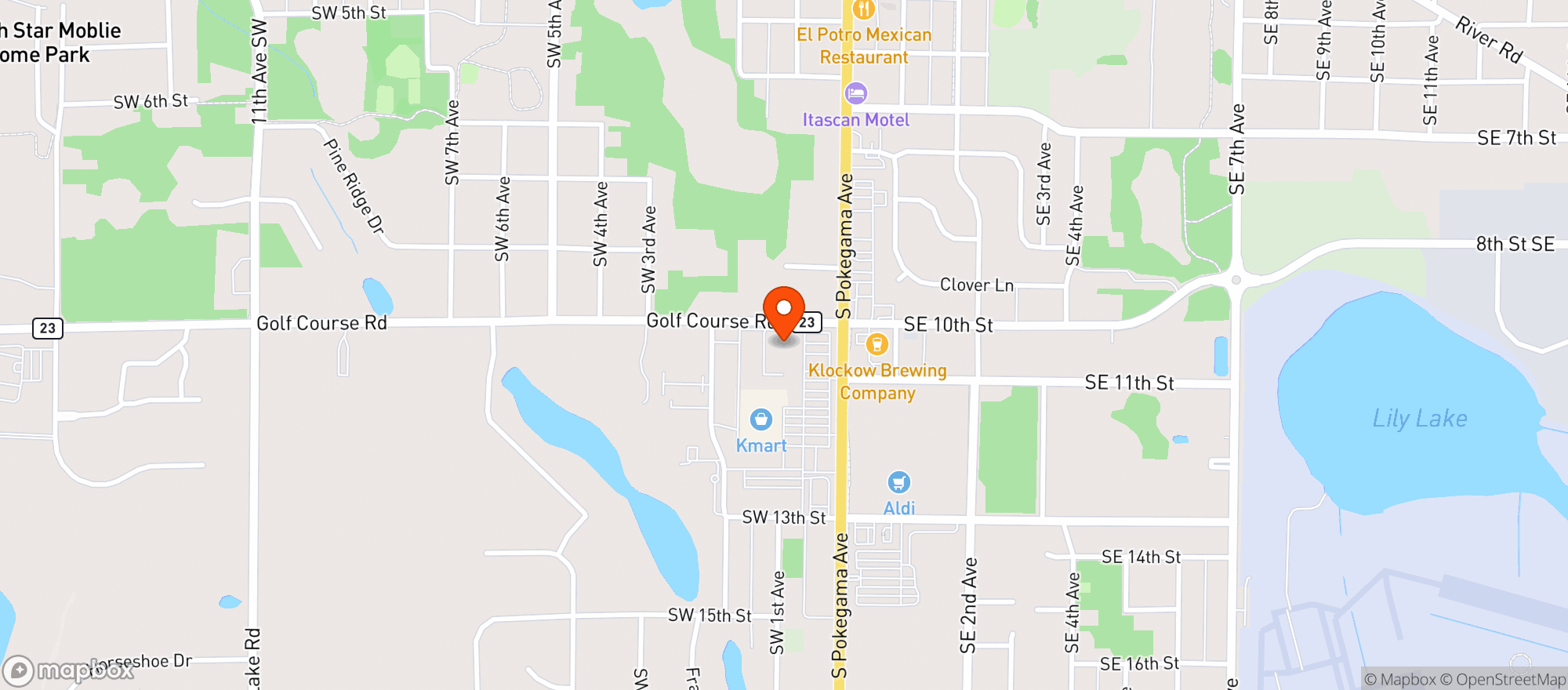 Map showing POKEGAMA PLAZA LIQUOR