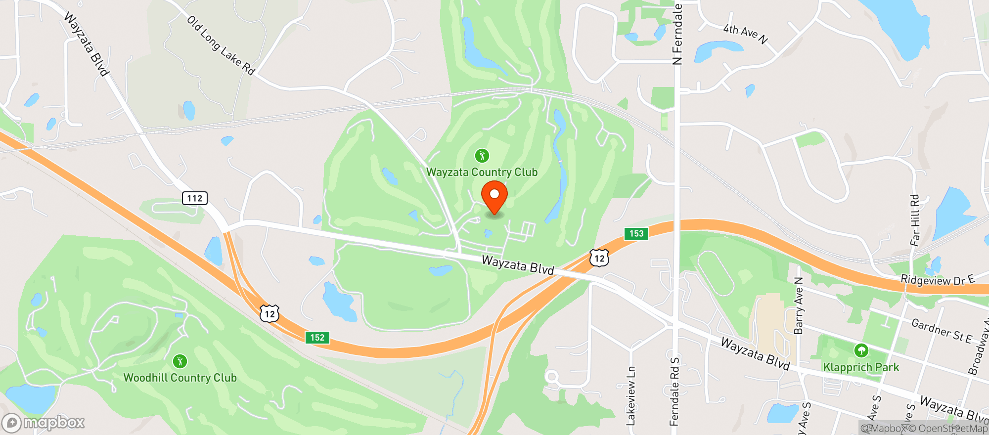 Map showing Wayzata Country Club