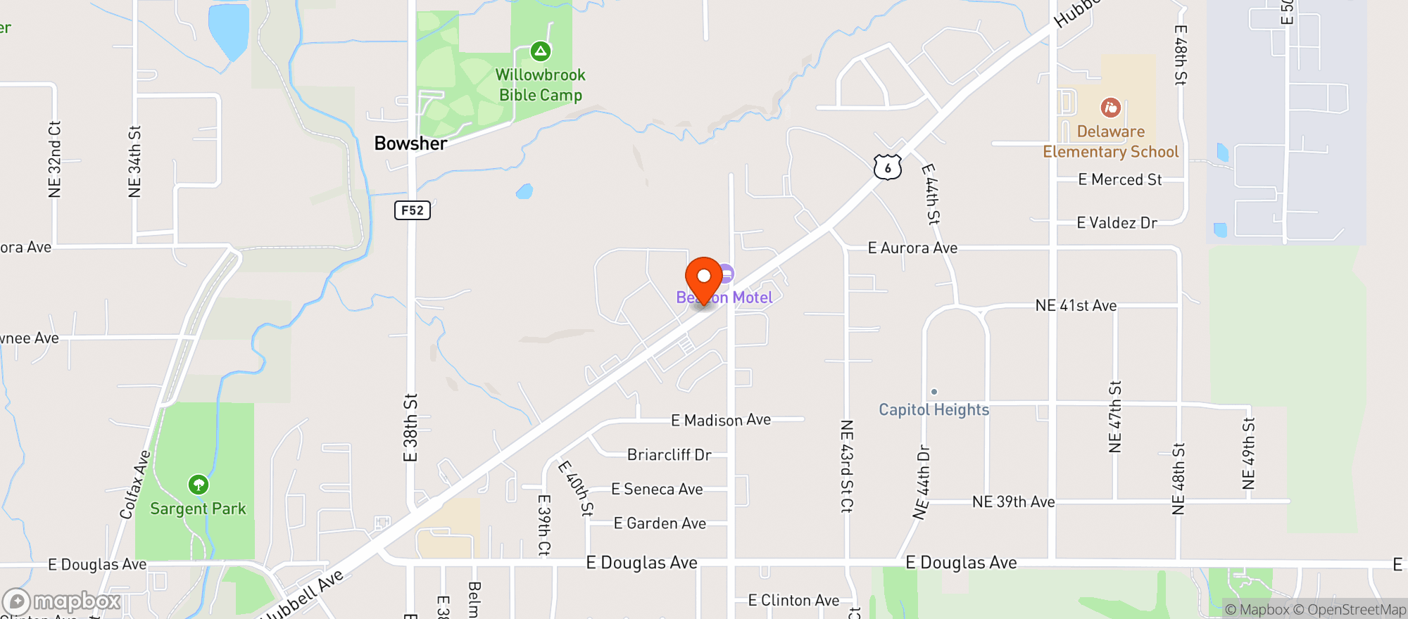 Map showing Kwik Star #1053