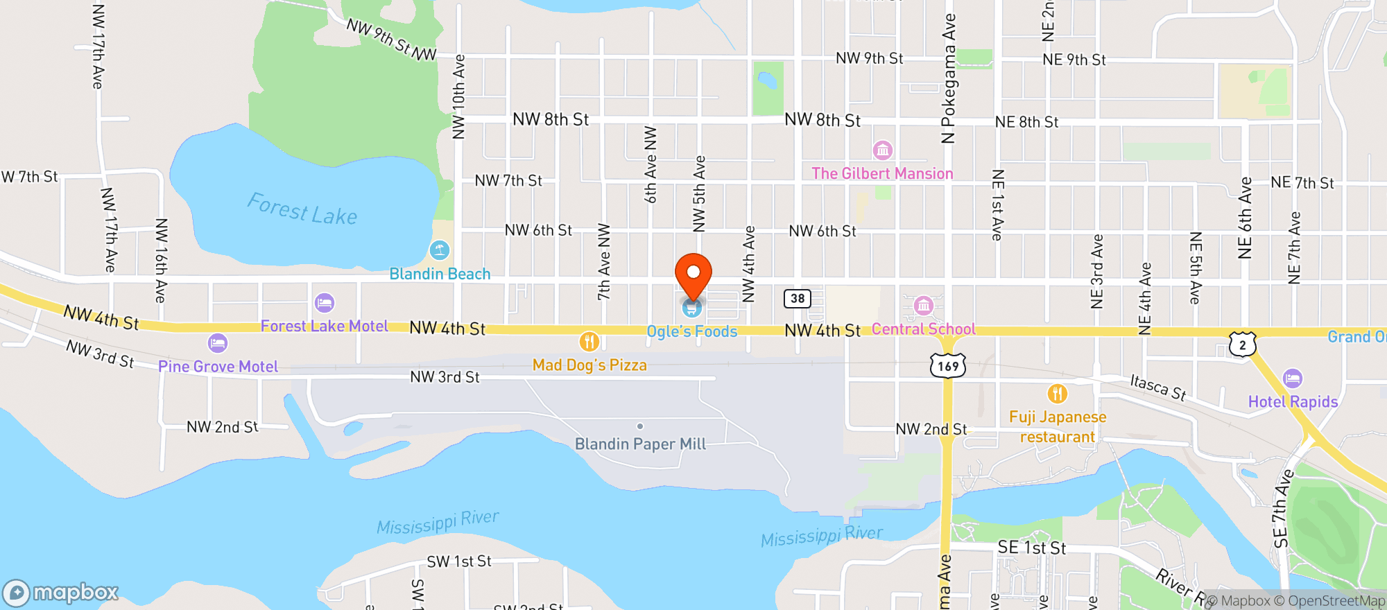 Map showing SUPER ONE FOODS