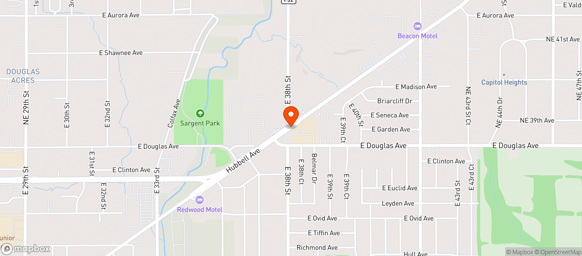 Map showing East End Liquor & Tobacco