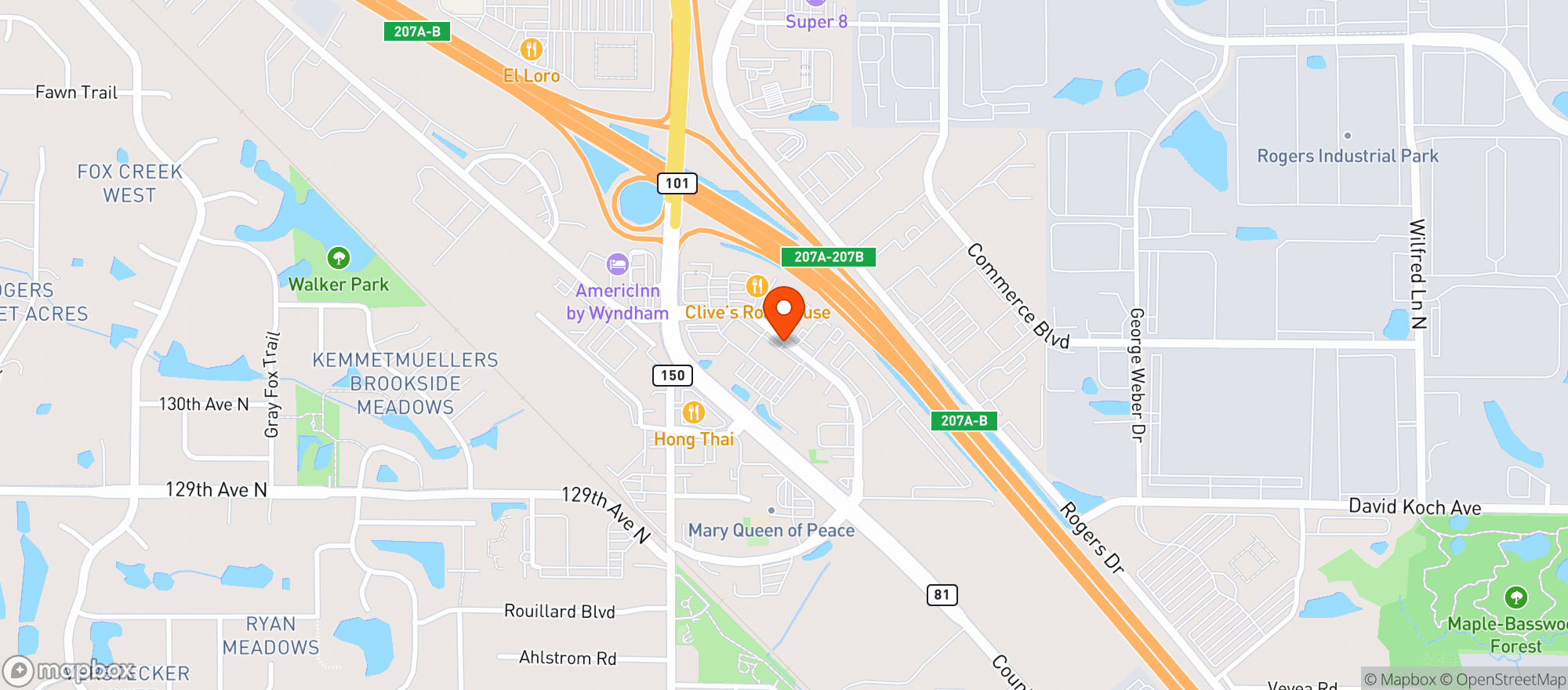 Map showing Guadalajara Mexican Restaurant
