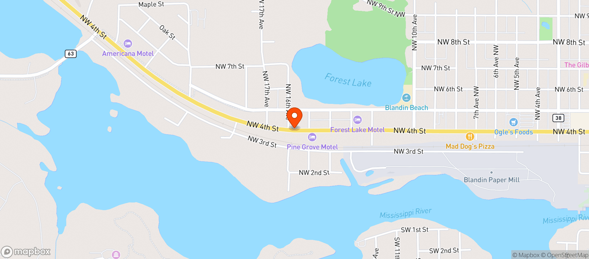 Map showing SUPER ONE LIQUOR