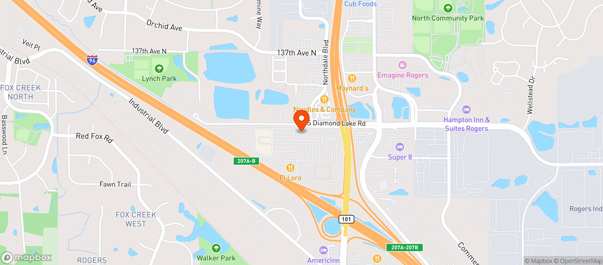 Map showing ROGERS WINE & SPIRITS