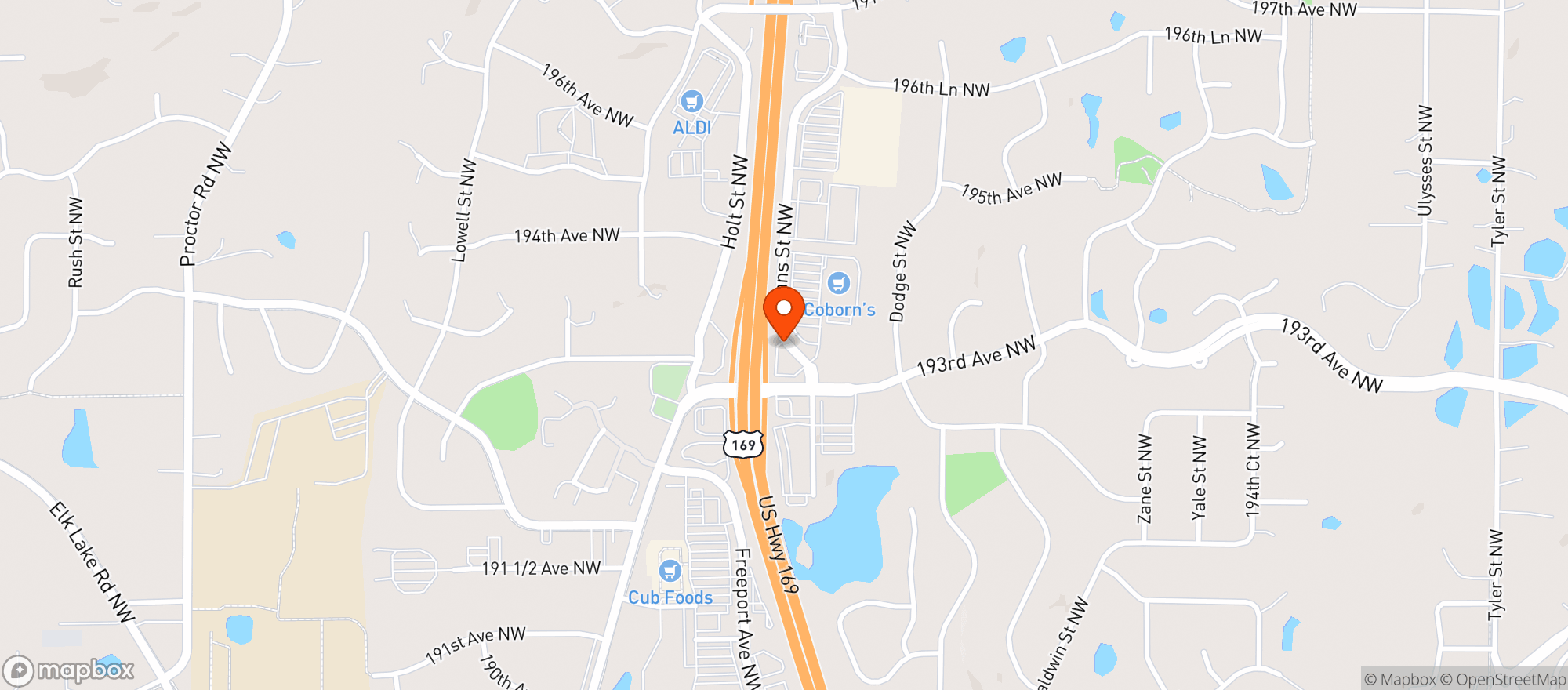 Map showing Northbound Liquors - Elk River