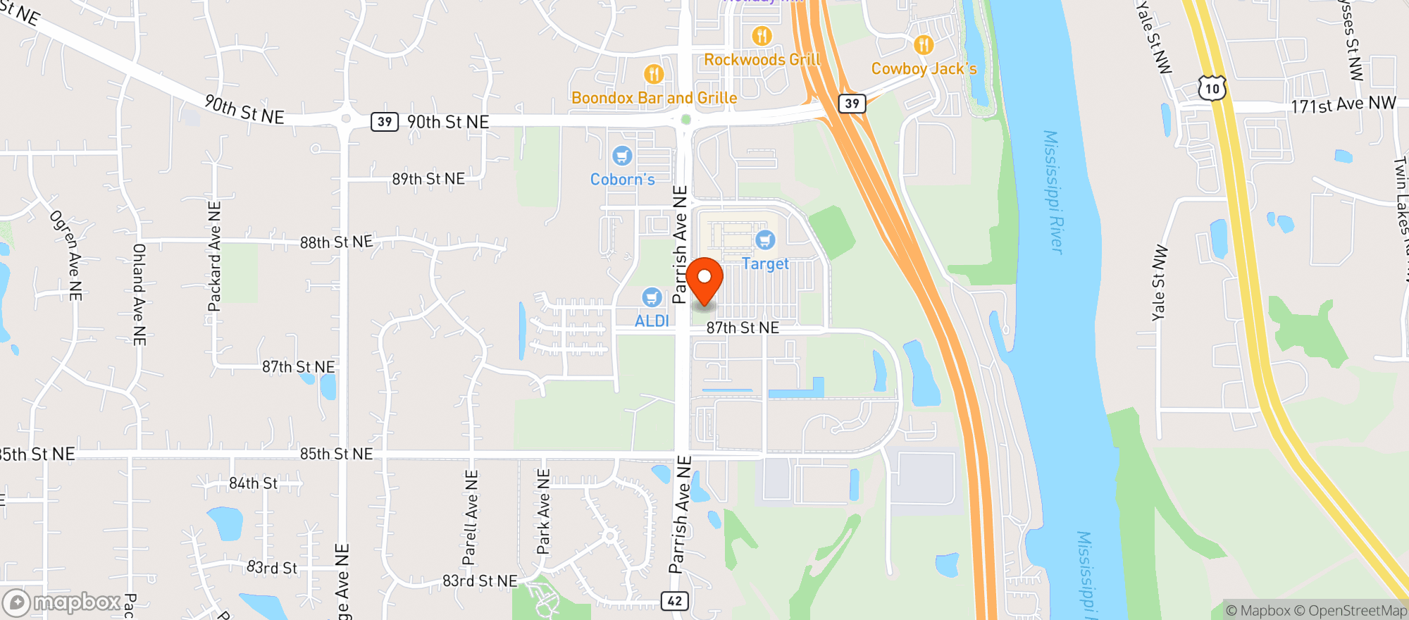 Map showing Target