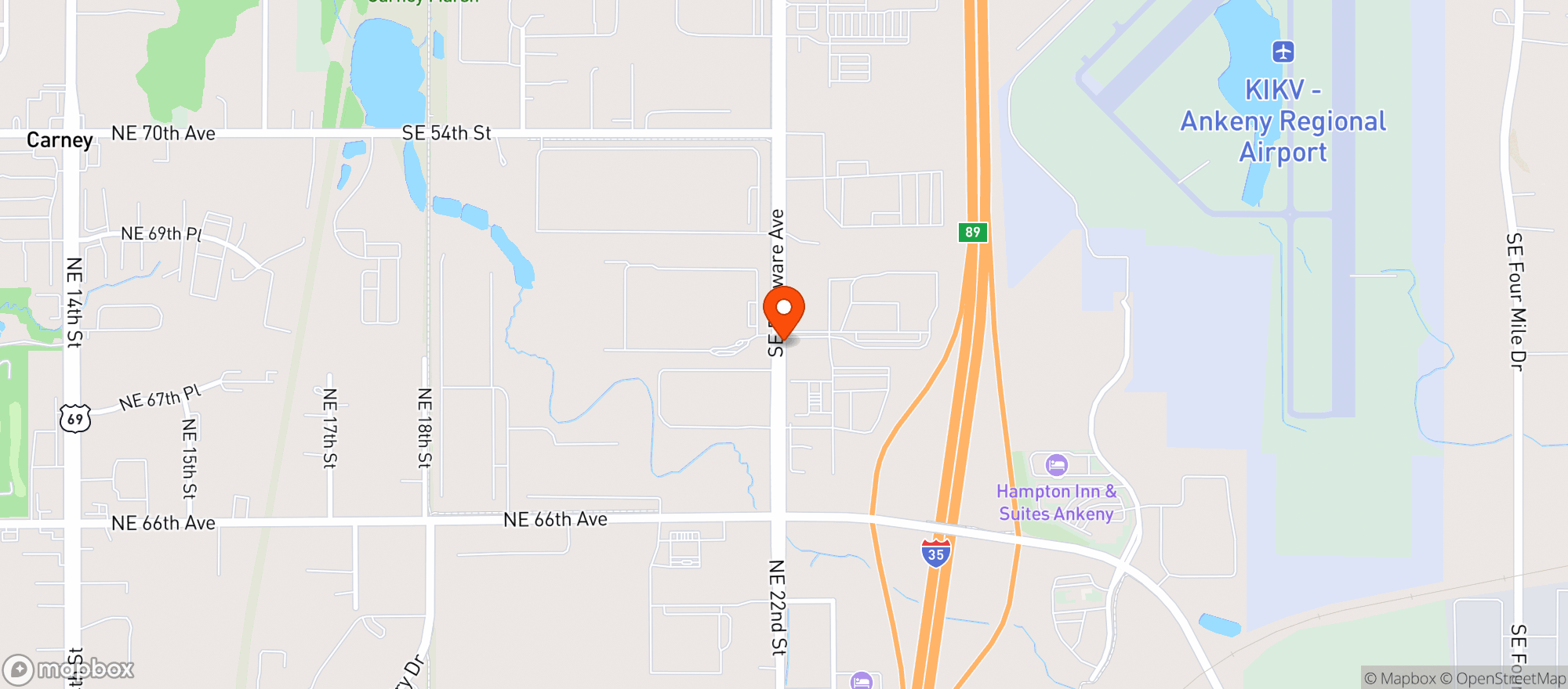 Map showing Kwik Trip #1707