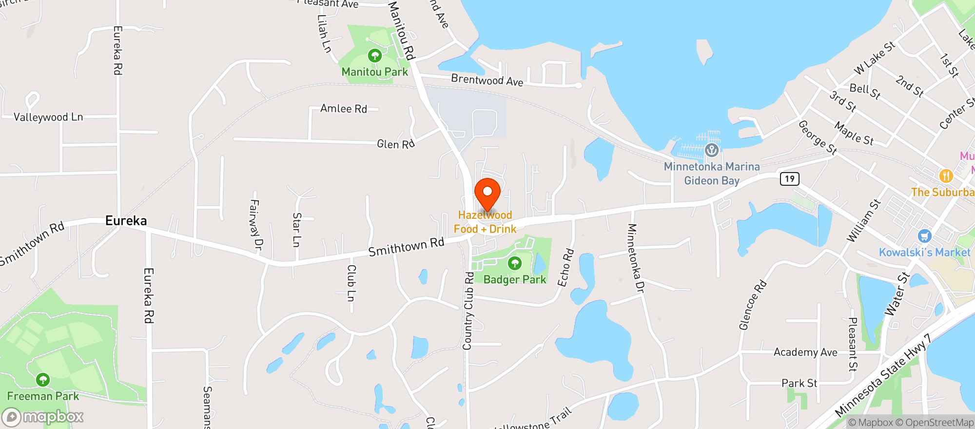 Map showing Joey Nova's Pizzeria