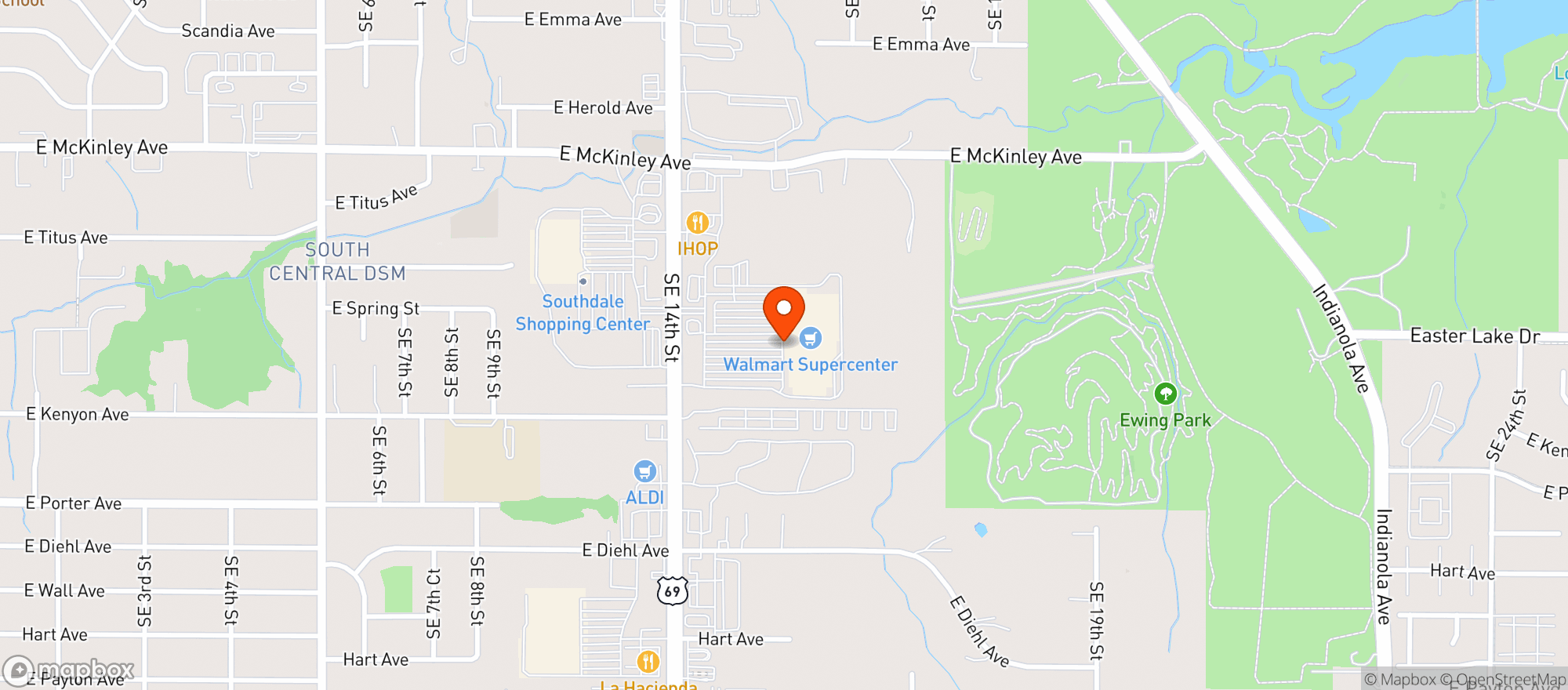 Map showing Walmart Supercenter