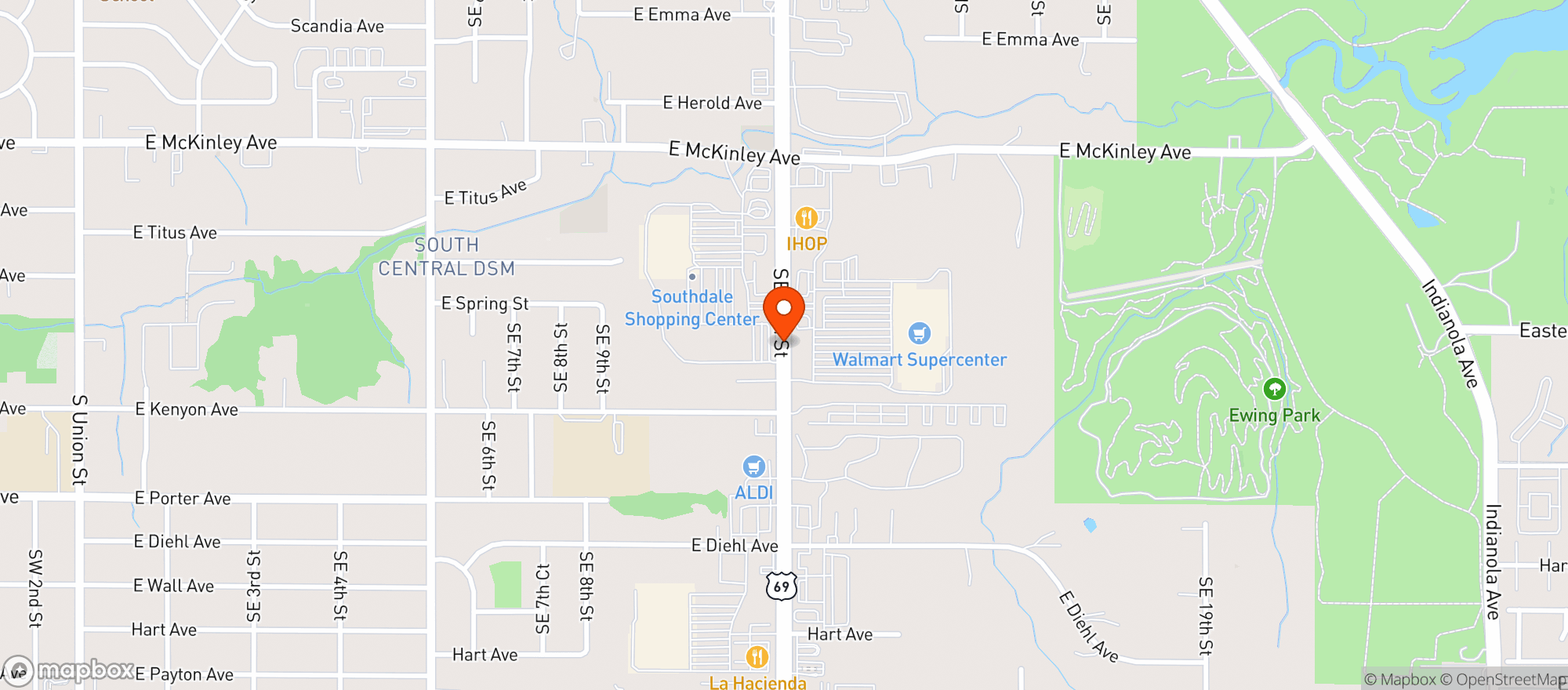 Map showing Five De Mayo Mexican Restaurant