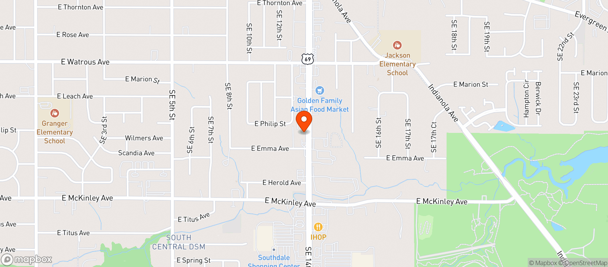 Map showing Super Quick Liquor