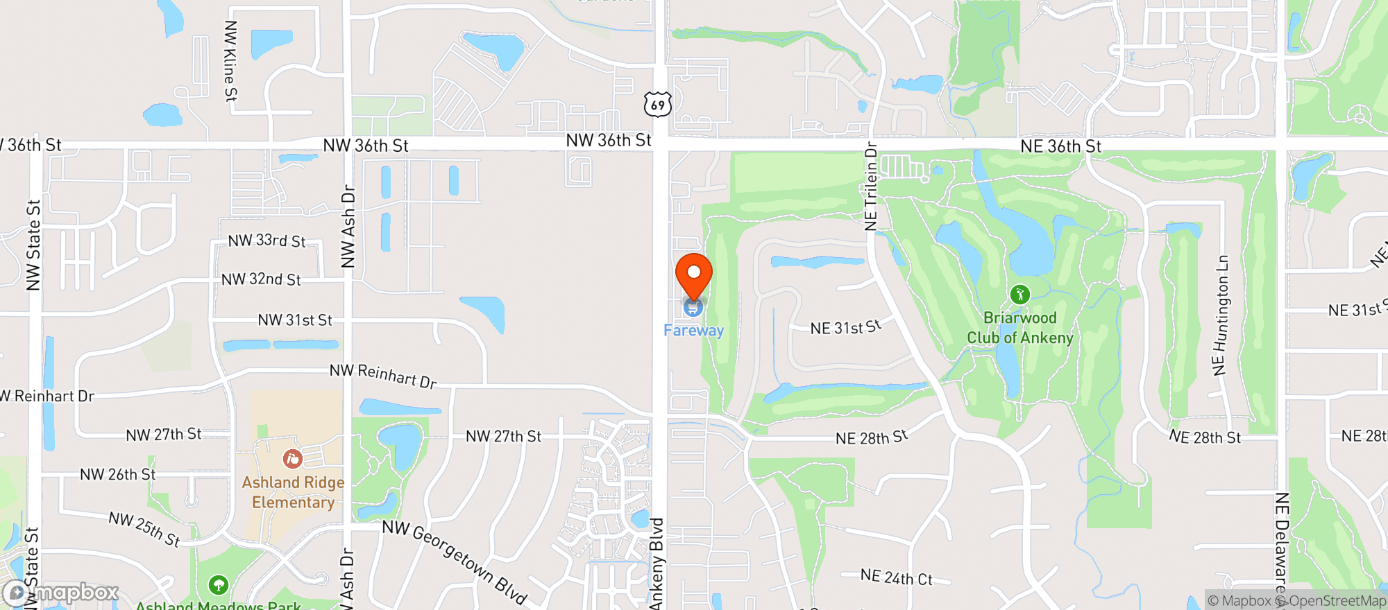 Map showing Fareway #61