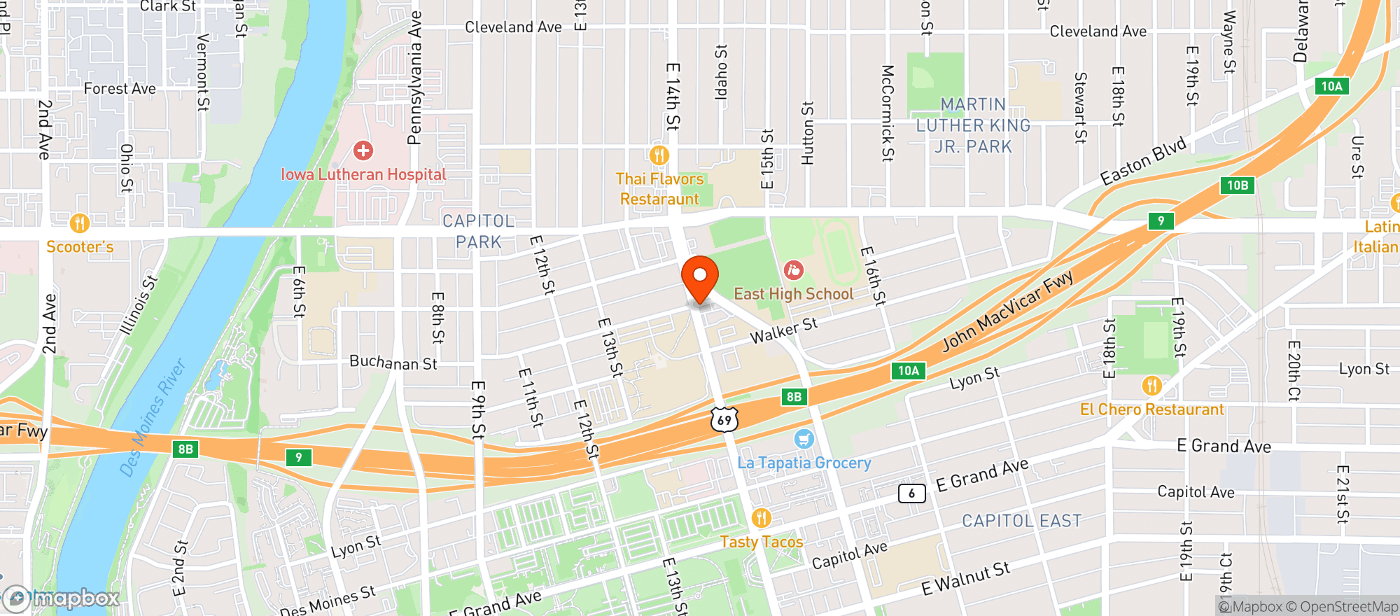 Map showing FAST MART LLC