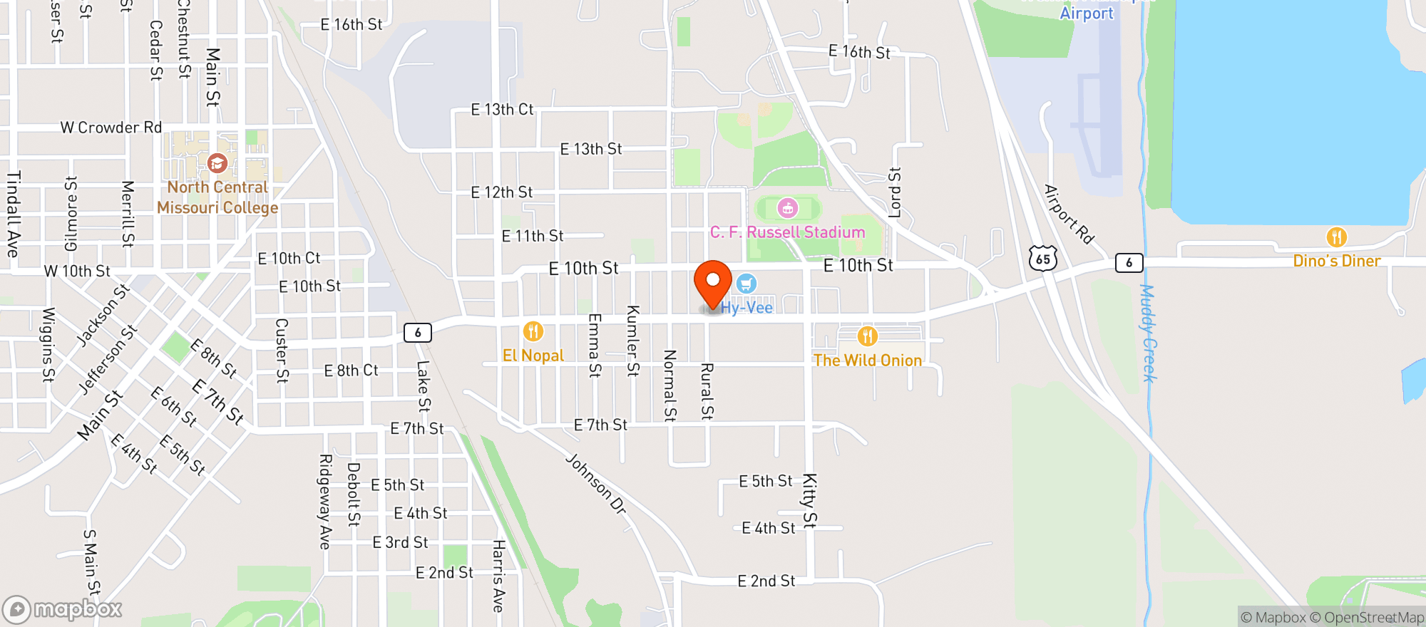 Map showing Hy-Vee Trenton Market #1667