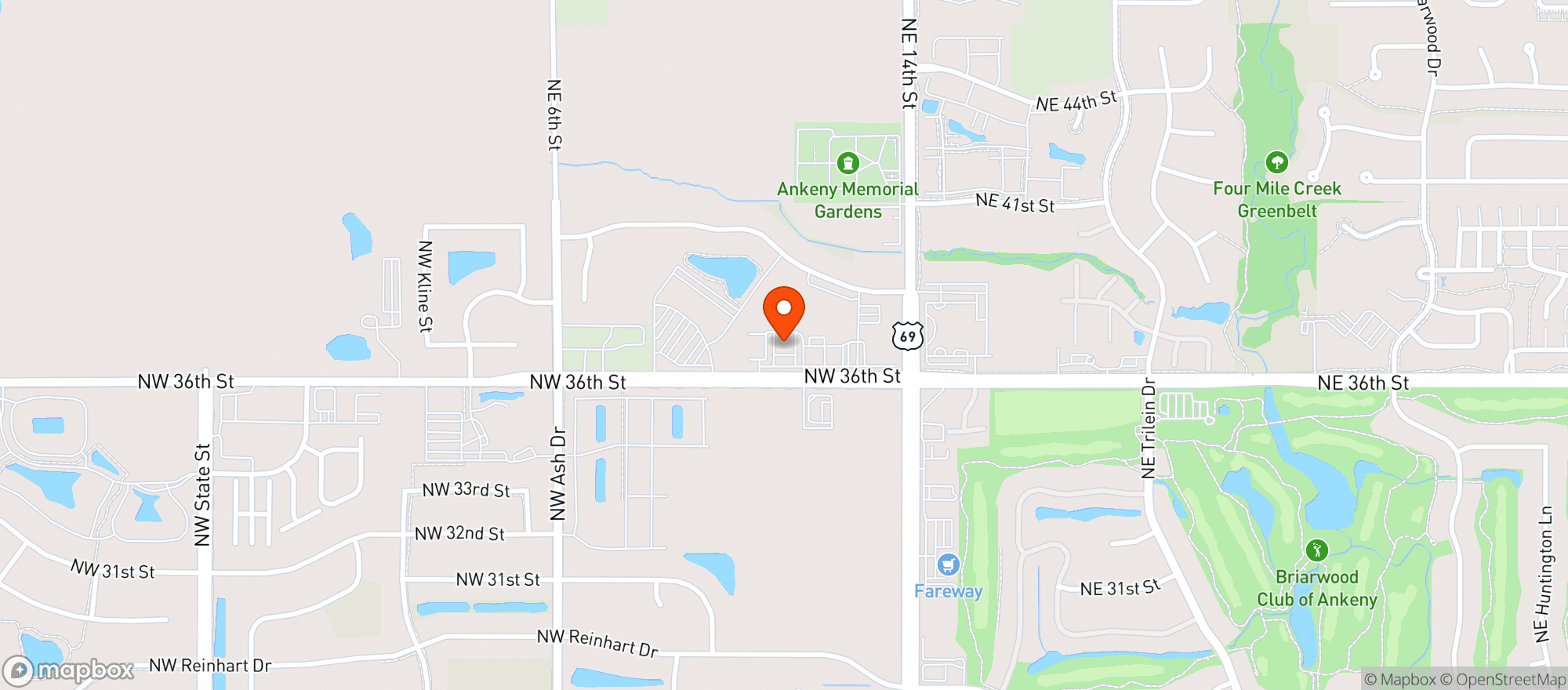 Map showing KWIK STAR #1057