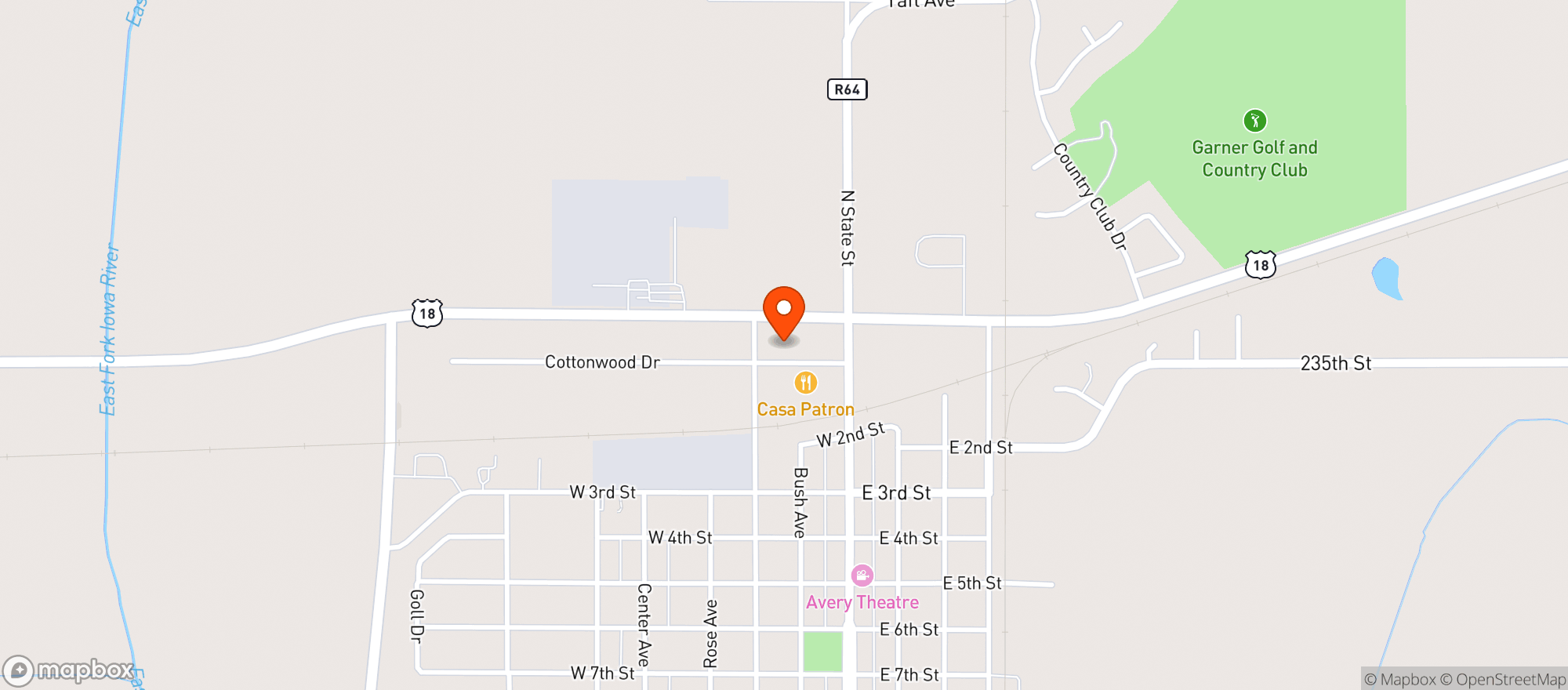 Map showing Hy Vee Food Store