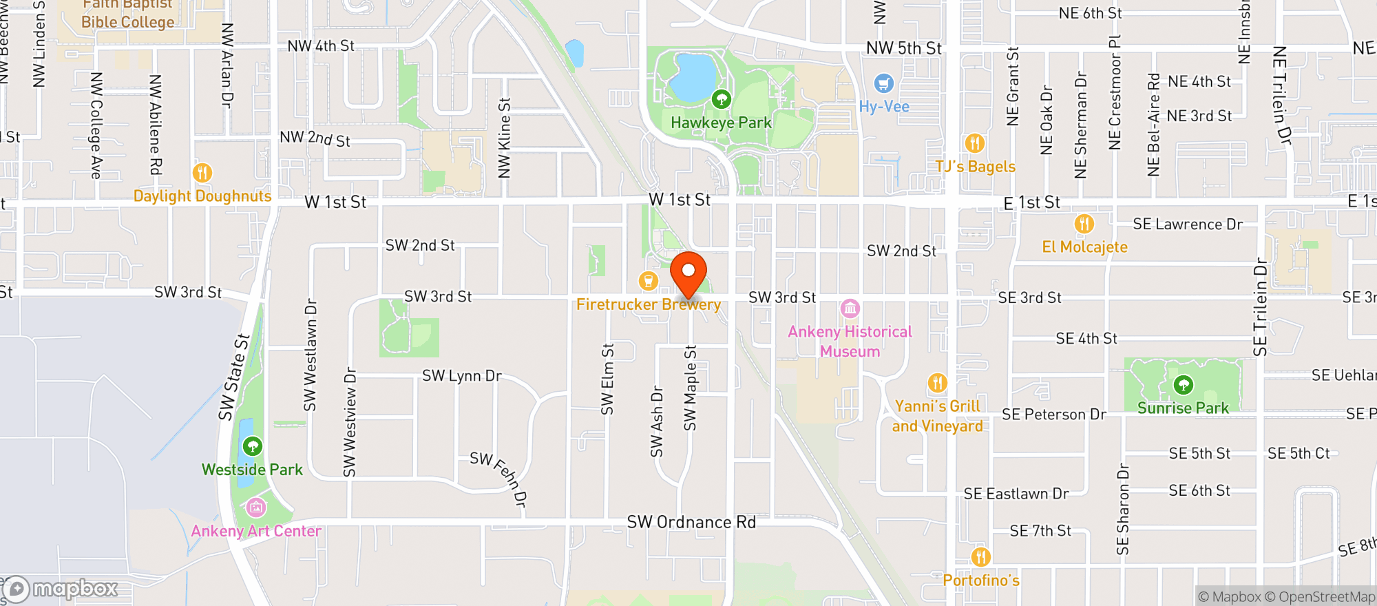 Map showing Uptown Food & Beverage