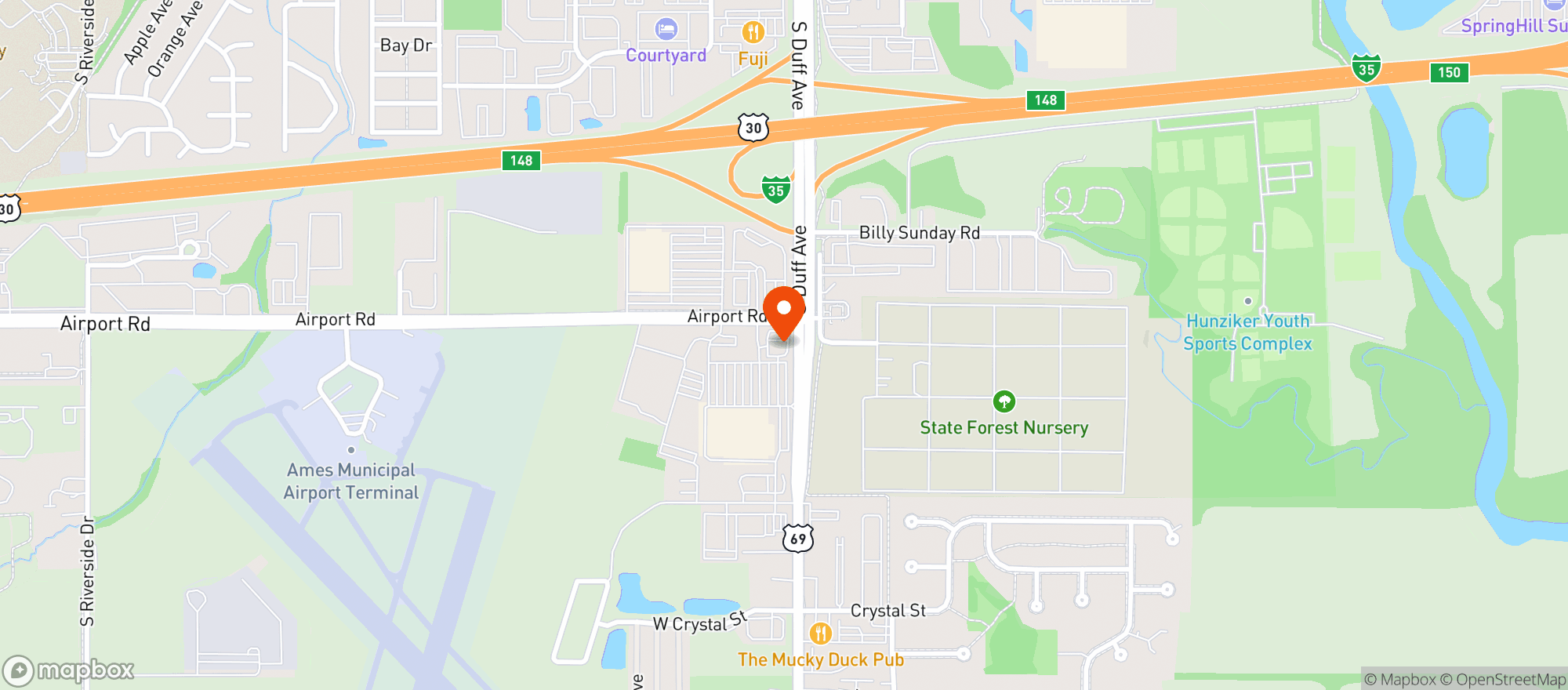 Map showing Southgate Express