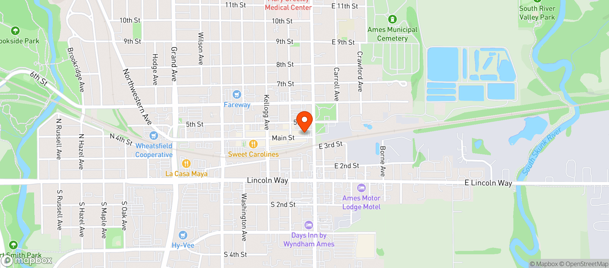 Map showing Morning Bell Coffee Roasters