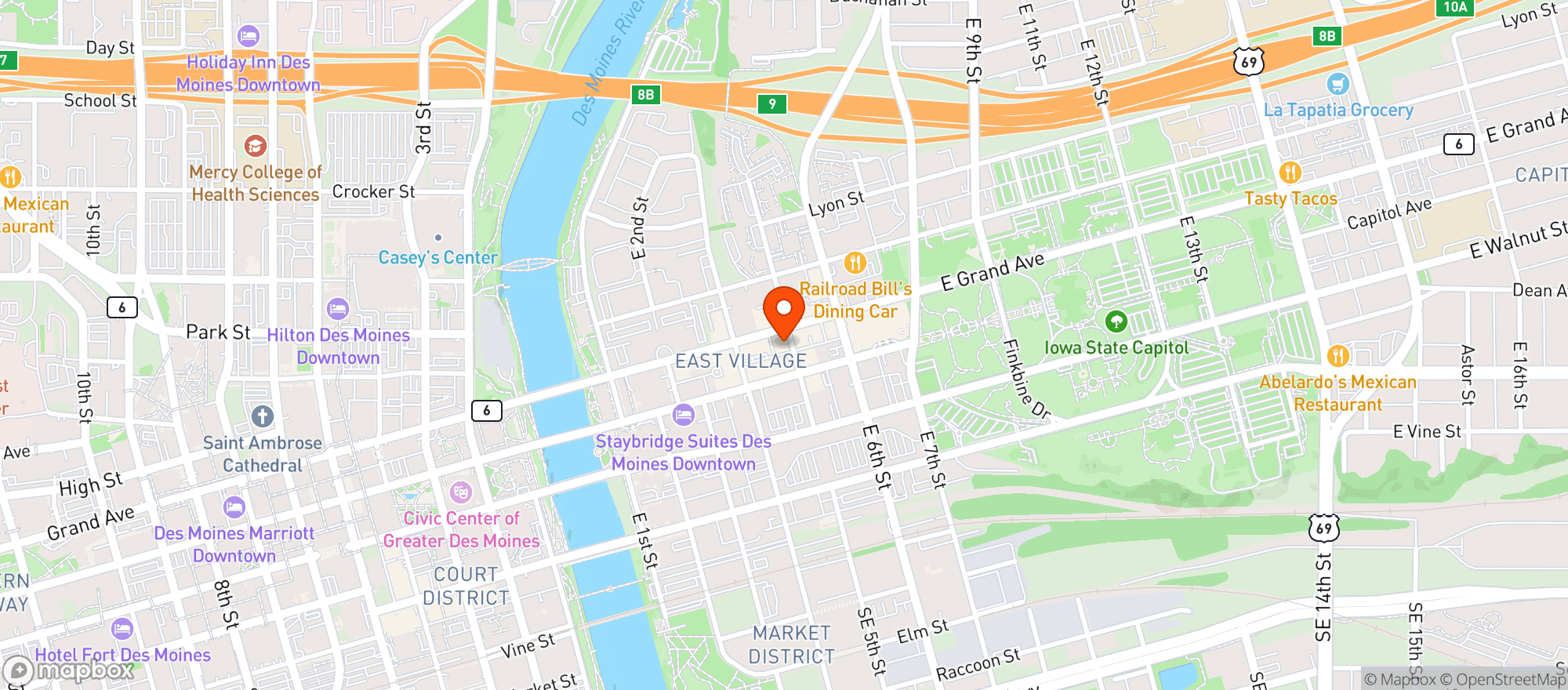 Map showing The Blazing Saddle 