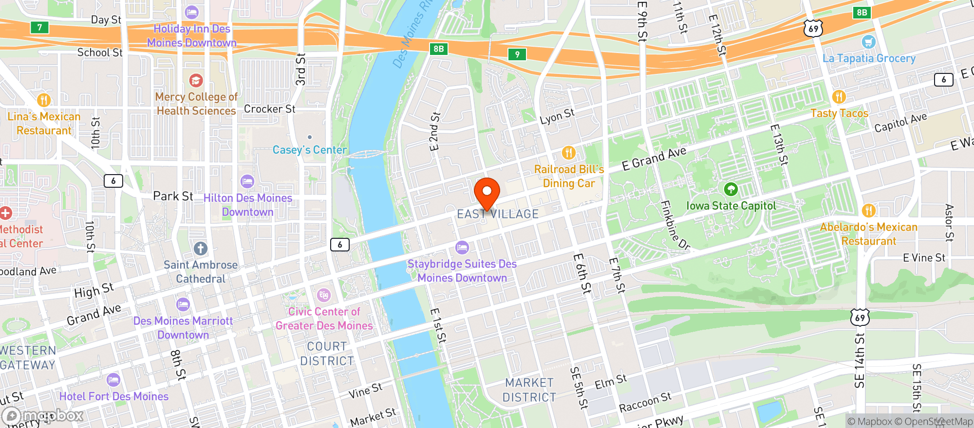Map showing East Village Pantry