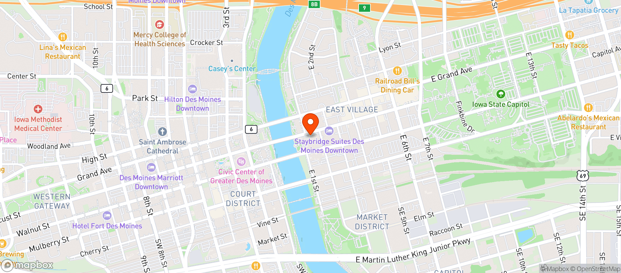 Map showing Embassy Suites