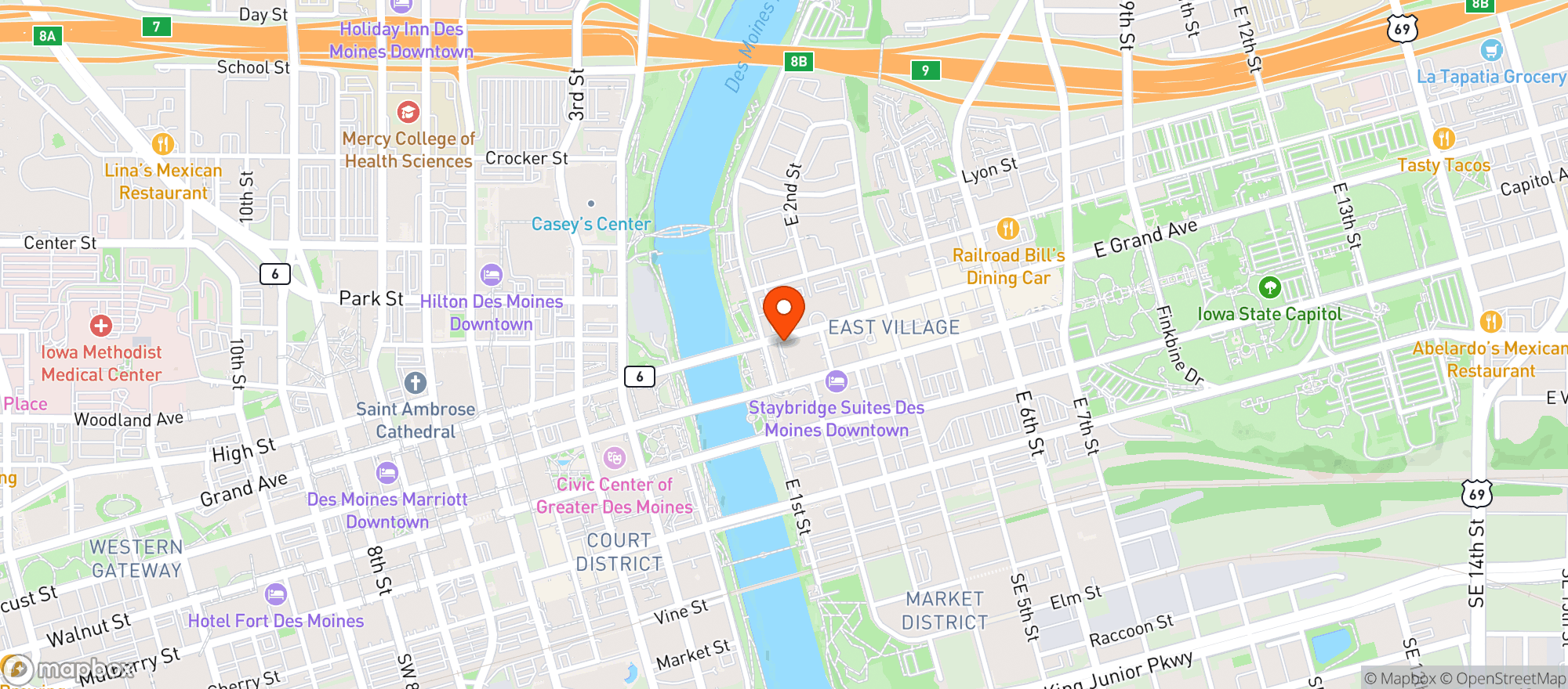 Map showing Zavy Kitchen