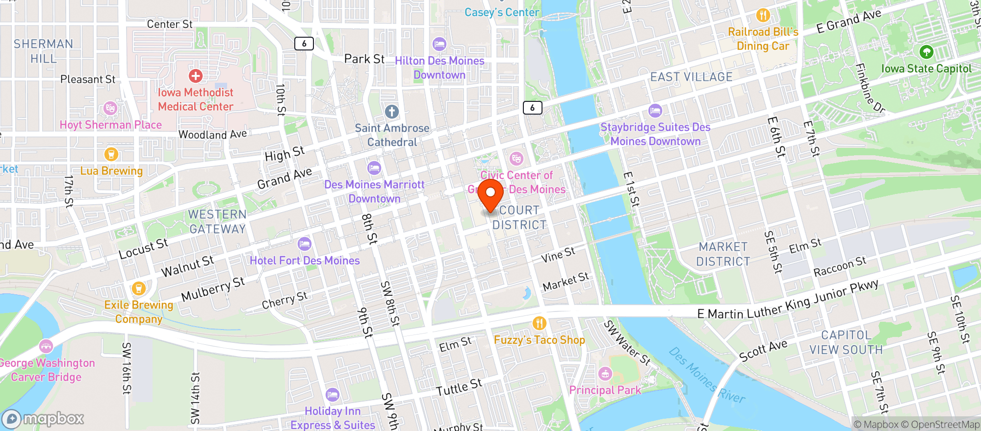 Map showing Bomb Bar