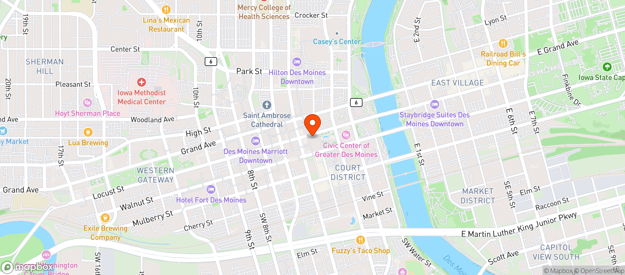 Map showing Ricochet