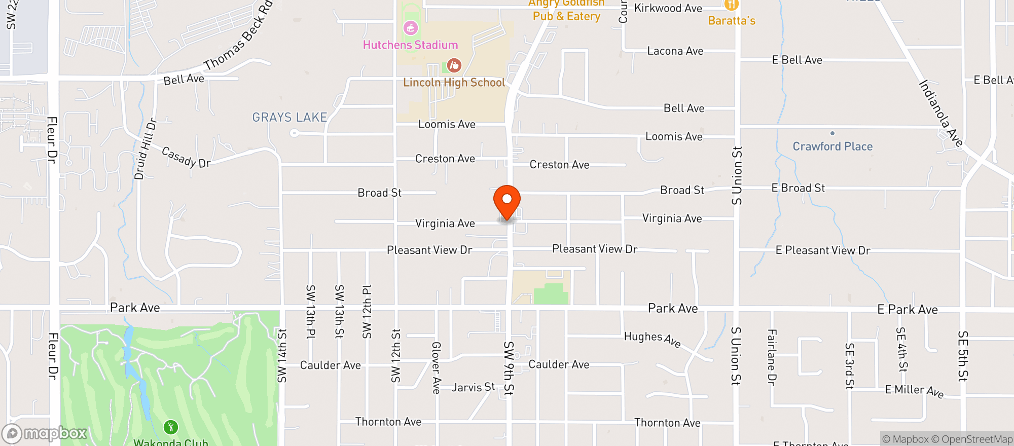 Map showing Tobacco Hut Plus Us Gas