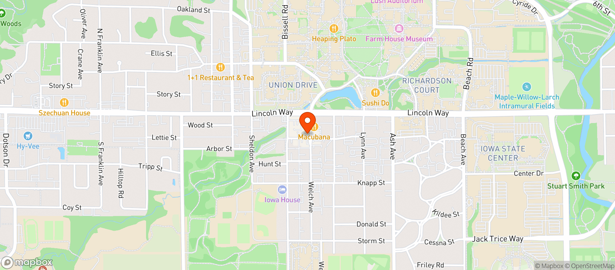Map showing BONGO SMOKE SHOP