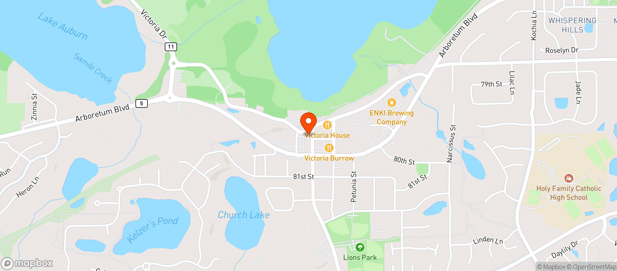 Map showing Lions Den
