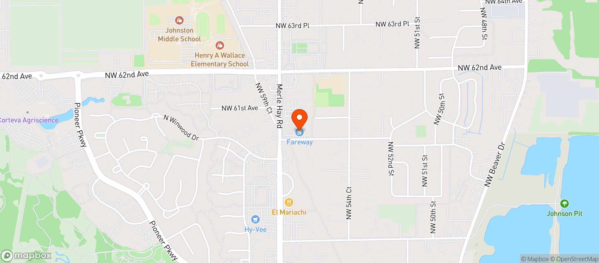 Map showing Fareway #167