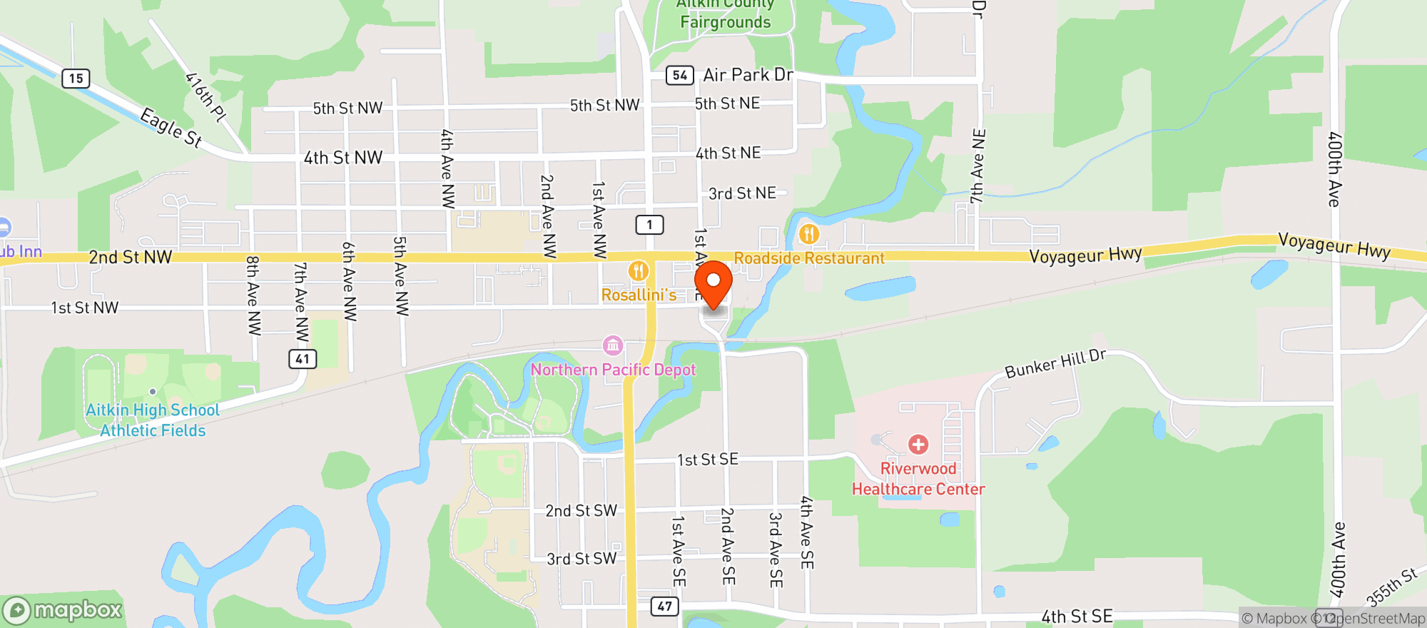 Map showing American Legion #86