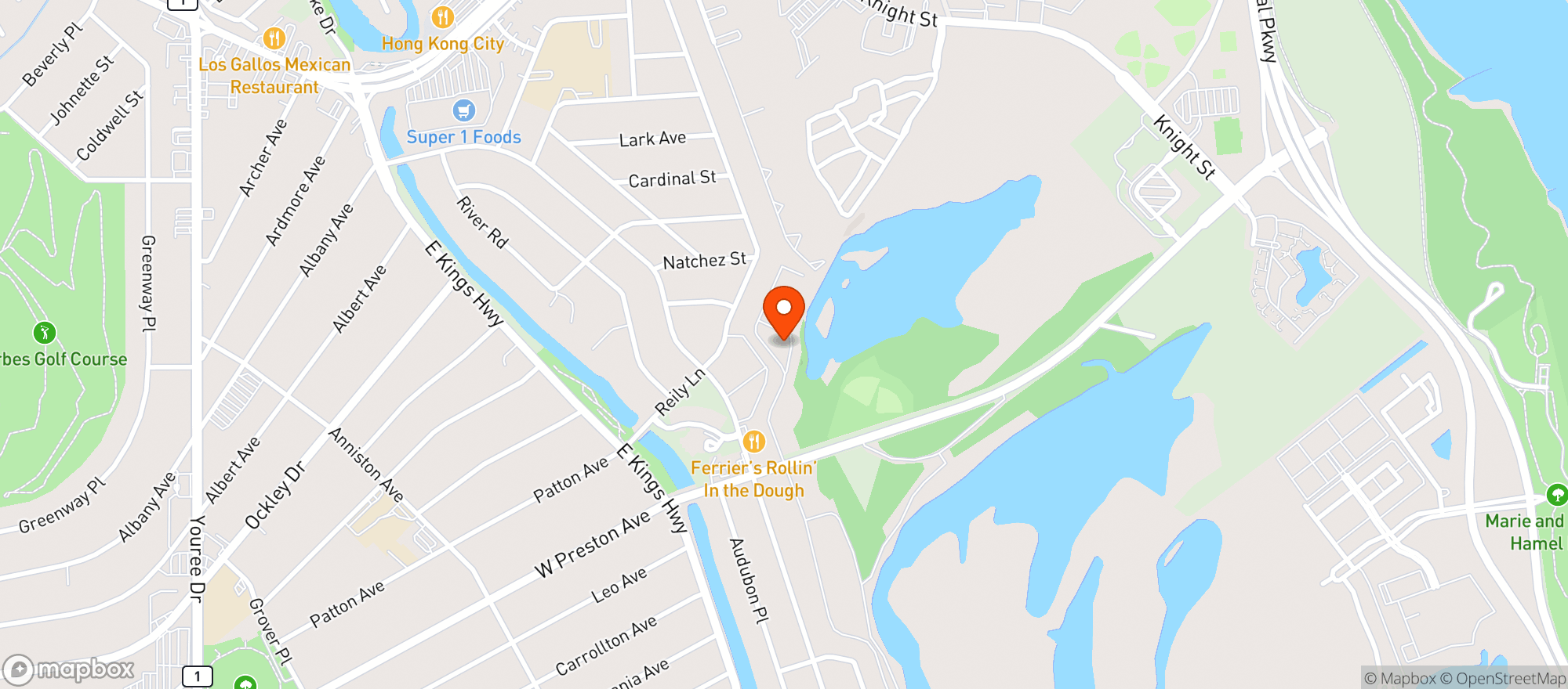 Map showing Elks Lodge