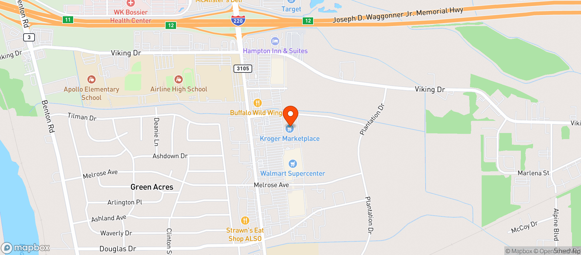 Map showing Kroger