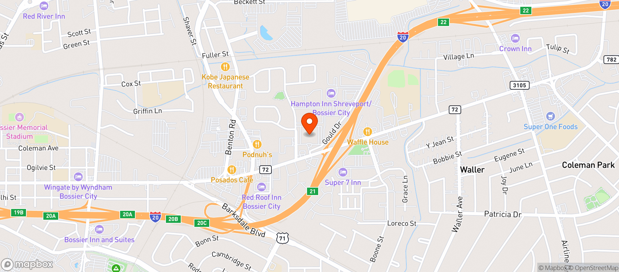 Map showing Hilton Garden Inn #shvom