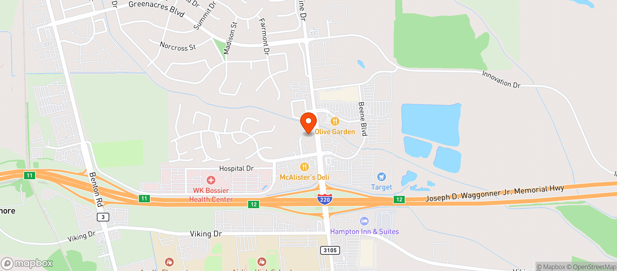 Map showing Sunshine Health Foods - 00100021386