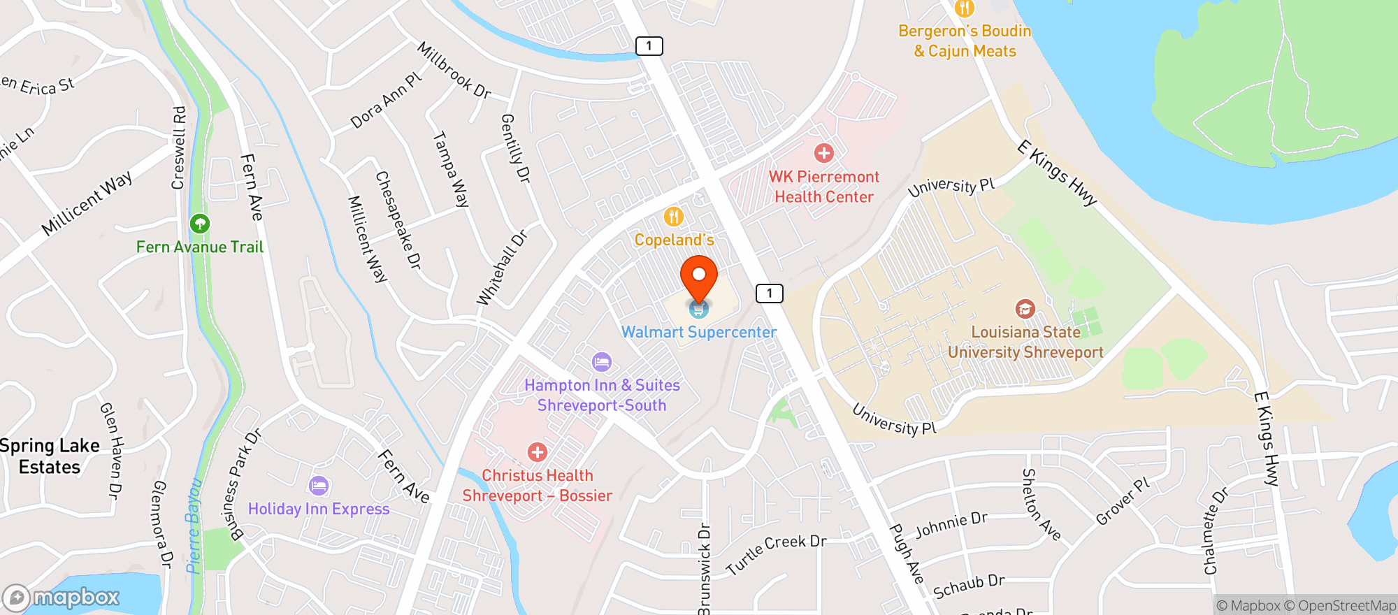 Map showing Walmart Supercenter